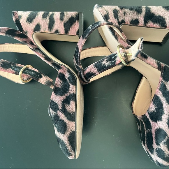 J. Crew Harlow ankle strap pumps velvet leopard - Picture 5 of 8